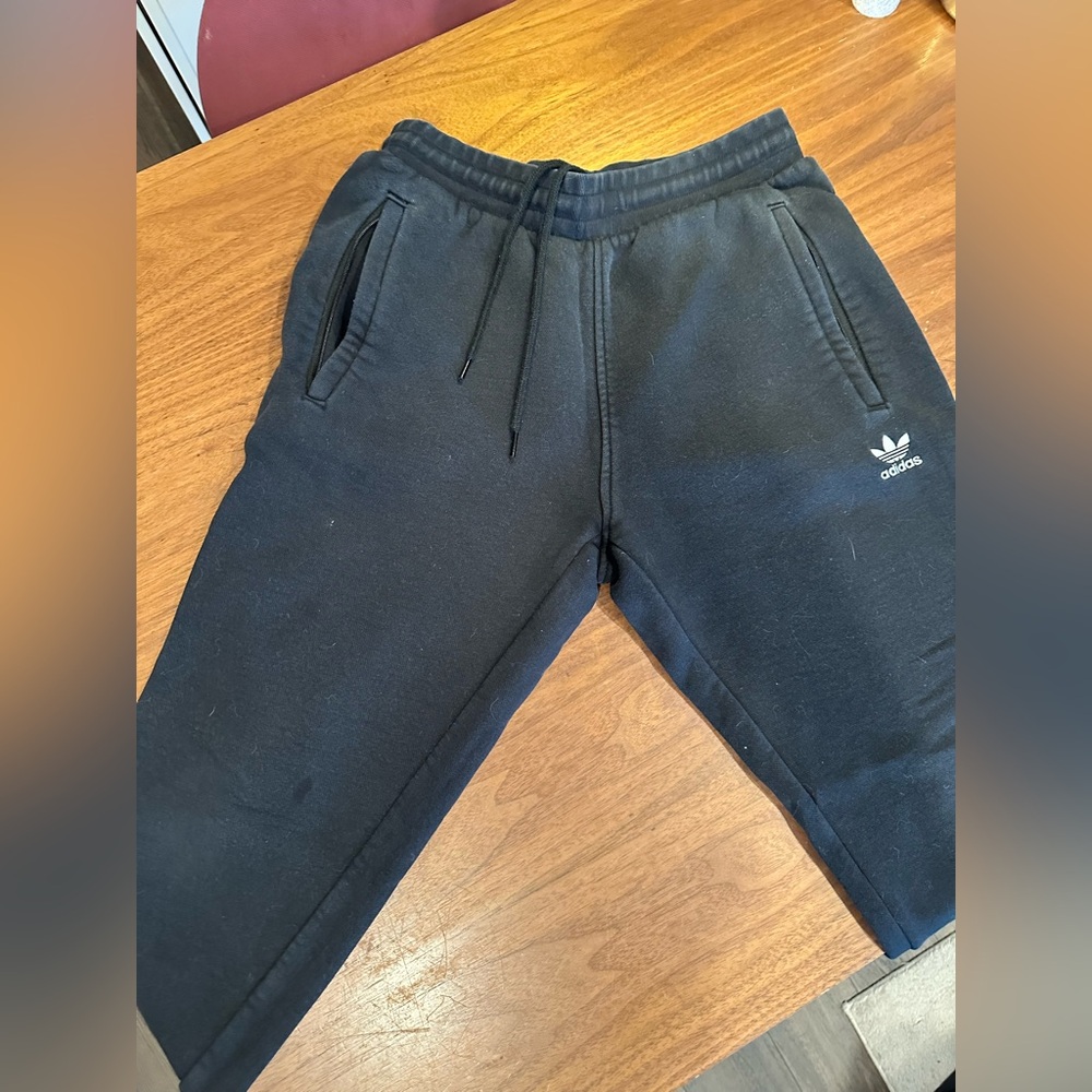 Adidas Men's Black Sweatpants with Logo